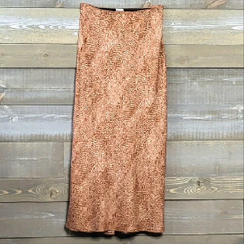 a new day Animal Print Elastic Waist Flowy Midi Skirt